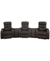Jabarr -Pc. Beyond Leather Theater Seating with Consoles