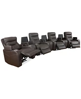Jabarr 7-Pc. Beyond Leather Theater Seating with 3 Consoles, Created for Macy's