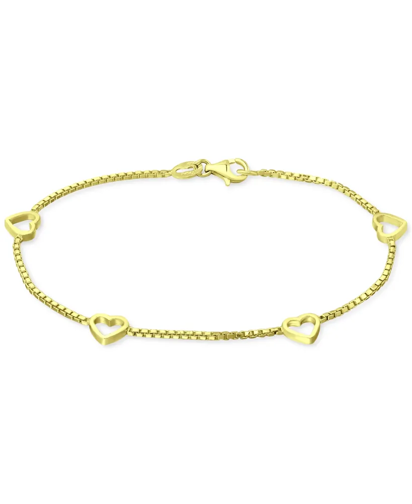 Giani Bernini Open Heart Link Bracelet in 18k Gold-Plated Sterling Silver, Created for Macy's