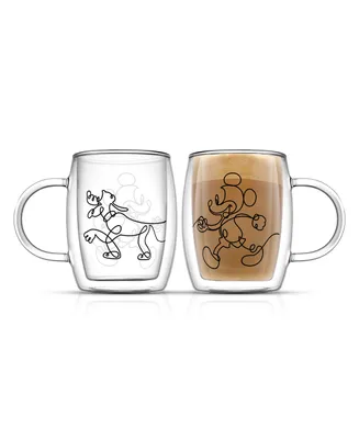 JoyJolt Disney Mickey and Pluto Coffee Mugs Set, 2 Piece