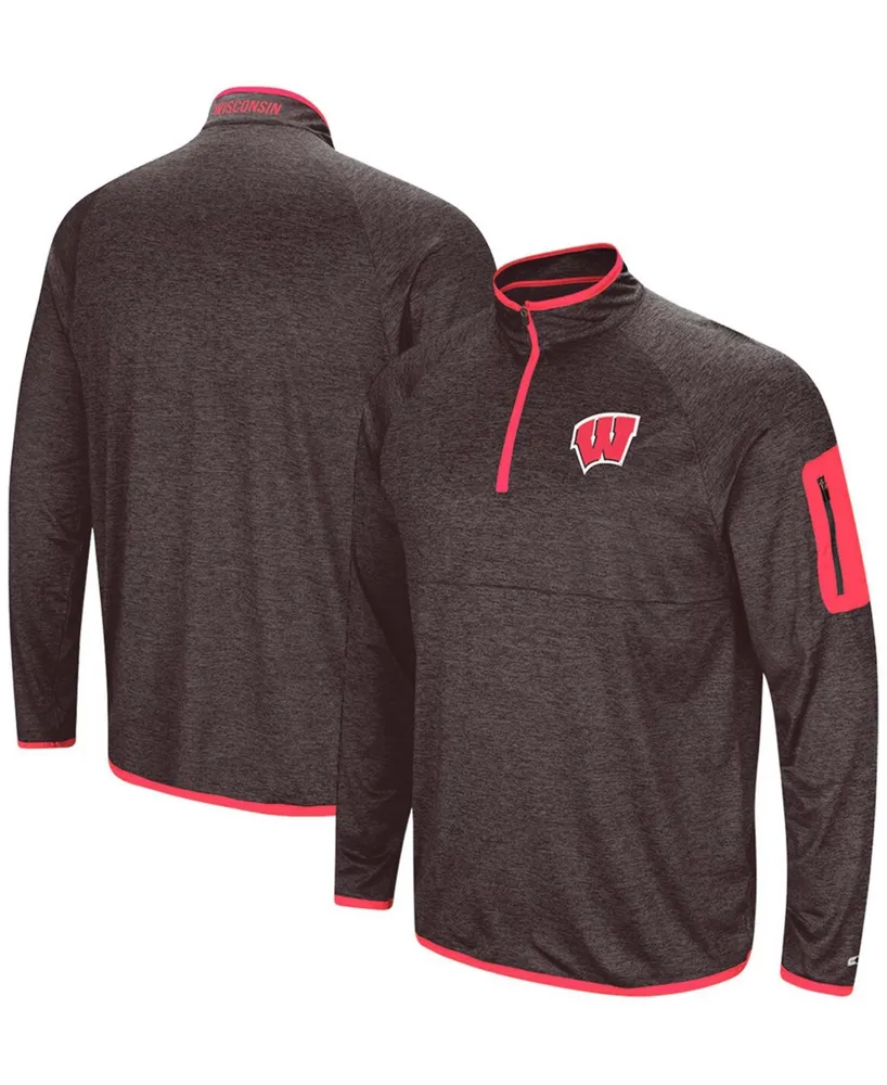 Men's Black Wisconsin Badgers Amnesia Quarter-Zip Pullover Jacket