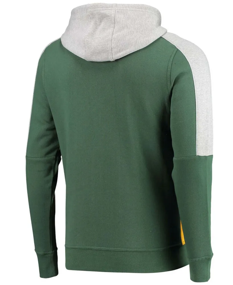 Men's Green, Gold-Tone Green Bay Packers Playoffs Color Block Full-Zip Hoodie - Gold