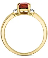 Rhodolite Garnet (1-1/4 ct. t.w.) & Diamond (1/20 ct. t.w.) Ring in 14k Gold