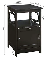 Omega End Table with Storage Cabinet And Shelf