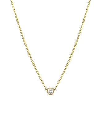Zoe Lev Small Bezel 14K Gold Diamond Necklace