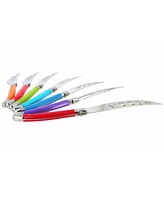 French Home 7 Piece Laguiole Pizza Knife Set, Rainbow Colors