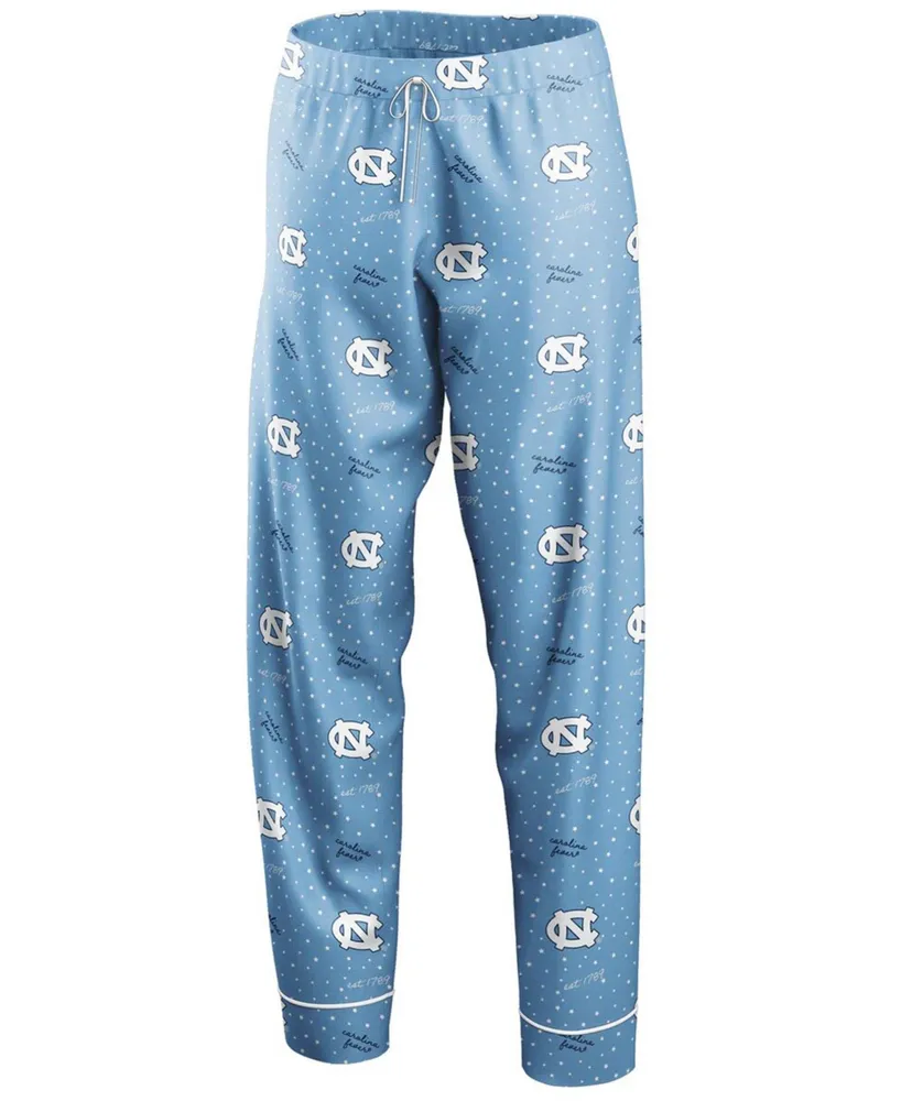 Women's Wear by Erin Andrews Carolina Blue North Carolina Tar Heels Long Sleeve Button-Up Shirt and Pants Sleep Set