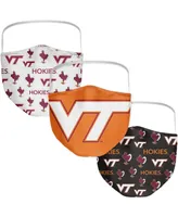 Multi Adult Virginia Tech Hokies All Over Logo Face Covering 3-Pack