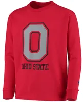 Big Boys Scarlet Ohio State Buckeyes Lockup Long Sleeve T-shirt