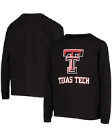 Big Boys and Girls Black Texas Tech Red Raiders Lockup Long Sleeve T-shirt