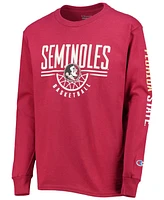 Big Boys and Girls Garnet Florida State Seminoles Basketball Long Sleeve T-shirt