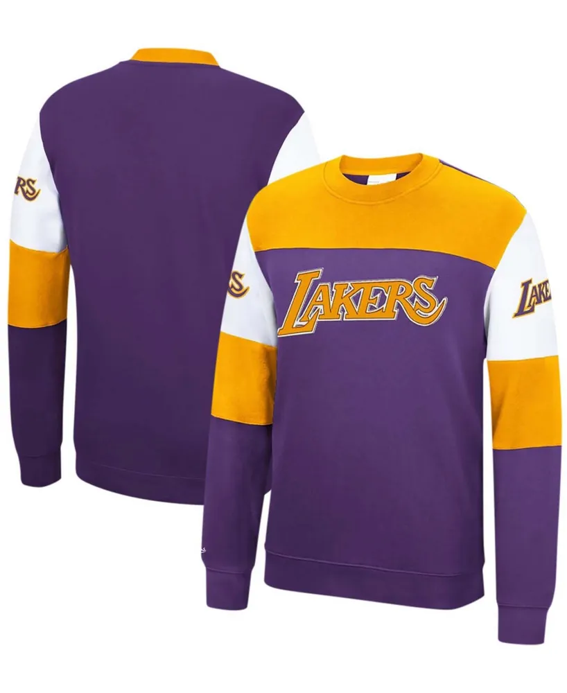 Men's Purple Los Angeles Lakers Perfect Season Fleece Pullover Sweatshirt