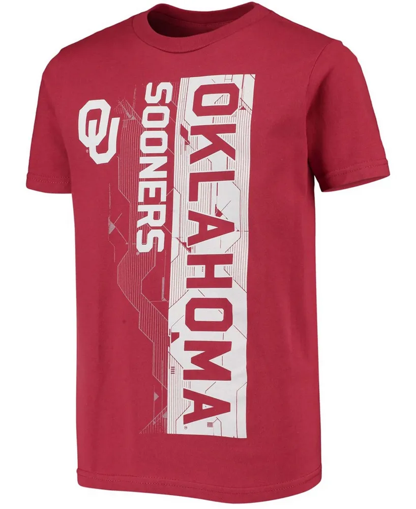 Big Boys and Girls Crimson Oklahoma Sooners Challenger T-shirt