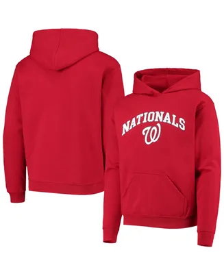 Big Boys and Girls Red Washington Nationals Pullover Fleece Hoodie