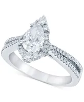 Diamond Pear Halo Engagement Ring (1-1/3 ct. t.w.) in 14k White Gold