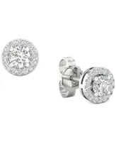 2-Pc. Set Diamond Halo Pendant Necklace & Matching Stud Earrings (5/8 ct. t.w.) in 14k White Gold