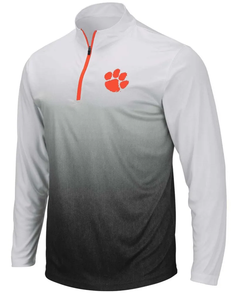 Men's Gray Clemson Tigers Magic Team Logo Quarter-Zip Jacket