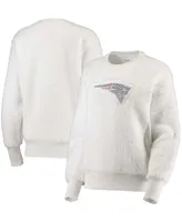 Women's White New England Patriots Milestone Tracker Pullover Sweatshirt