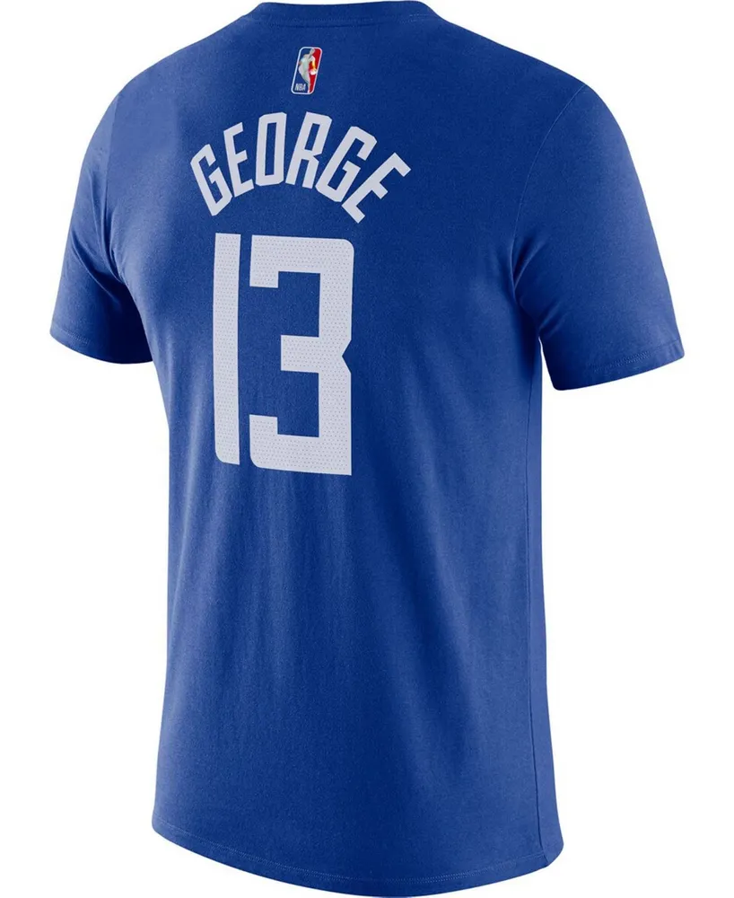 Men's Paul George Royal La Clippers Diamond Icon Name Number T-shirt