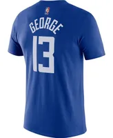 Men's Paul George Royal La Clippers Diamond Icon Name Number T-shirt