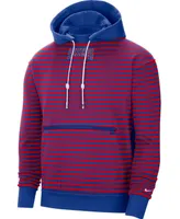 Men's Red and Royal Philadelphia 76ers 75th Anniversary Courtside Striped Pullover Hoodie