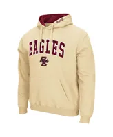 Men's Gold Boston College Eagles Arch and Logo Pullover Hoodie