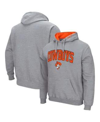 Men's Heathered Gray Oklahoma State Cowboys Arch Logo 3.0 Pullover Hoodie