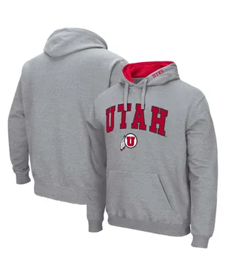Men's Heathered Gray Utah Utes Arch and Logo Pullover Hoodie