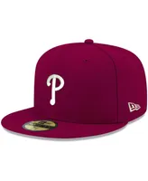 Men's Cardinal Philadelphia Phillies Logo White 59FIFTY Fitted Hat