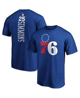 Men's Ben Simmons Royal Philadelphia 76ers Playmaker Name Number Team Logo T-shirt