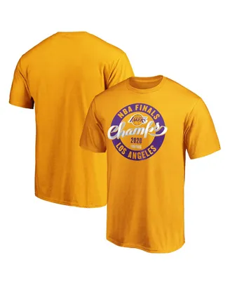 Men's Gold Los Angeles Lakers 2020 Nba Finals Champions Zone Laces T-shirt