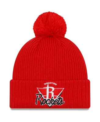 Men's Red Houston Rockets 2021 Nba Tip-Off Team Color Pom Cuffed Knit Hat
