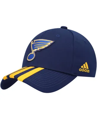 Men's Navy St. Louis Blues Locker Room Three Stripe Adjustable Hat