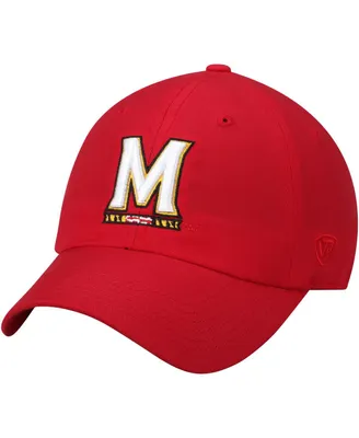Men's Red Maryland Terrapins Primary Logo Staple Adjustable Hat