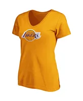 Women's Anthony Davis Gold-Tone Los Angeles Lakers Team Playmaker Name Number V-Neck T-Shirt - Gold