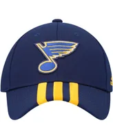 Men's Navy St. Louis Blues Locker Room Three Stripe Adjustable Hat