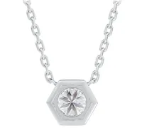 Portfolio by De Beers Forevermark Diamond Honeycomb Solitaire Pendant Necklace (1/2 ct. t.w.) in 14k White or Yellow Gold, 16" + 2" extender