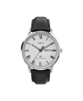 Timex Men's Waterbury Black Leather Strap Watch 40 mm