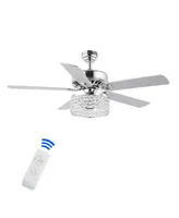 Kristie 3-Light Modern Glam Drum Led Ceiling Fan with Remote