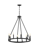 Oberto Ring 8-Light Rustic Farmhouse Led Chandelier