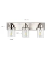 Irving 3-Light Seeded Modern Contemporary Led Vanity Light