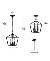 Ojai 3-Light Classic Modern Lantern Led Pendant