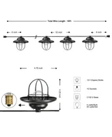 10-Light Indoor and Outdoor Rustic Farmhouse Incandescent G40 Metal Cage Shade String Lights