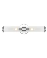 Cecil 2-Light Tall Cylinder Modern Mid-Century Led Vanity - Silver