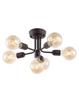 Marcel 6-Light Globe Farmhouse Modern Iron Bistro Led Semi Flush Mount