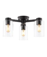 Orville 3-Light Farmhouse Industrial Iron Cylinder Led Semi Flush Mount