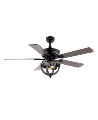Jasper 2-Light Farmhouse Industrial Iron Dome Shade Led Ceiling Fan with Remote