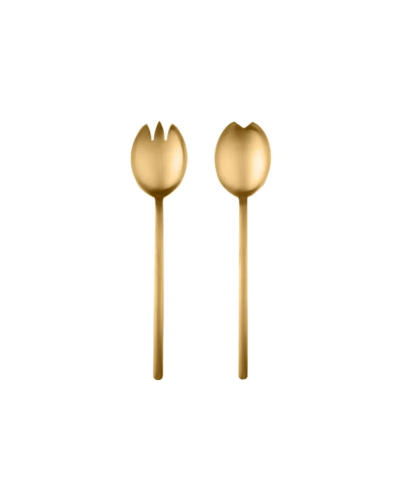 Due Ice Oro Salad Servers Set, 2 Piece - Gold