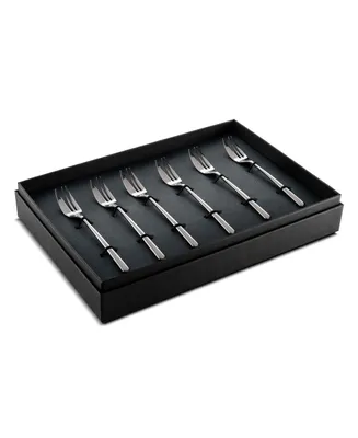 Linea Oro Nero Gift Boxed Cake Forks set, 6 Piece