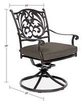 Closeout! Chateau Aluminum Outdoor Dining Swivel Rocker with Outdoor Cushion, Created for Macy's